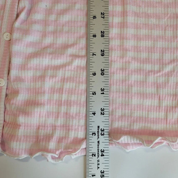 VERO MODA Aria Short Button Dress In Roseatte Spoonbill Stripes Size L NWT - Picture 9 of 9